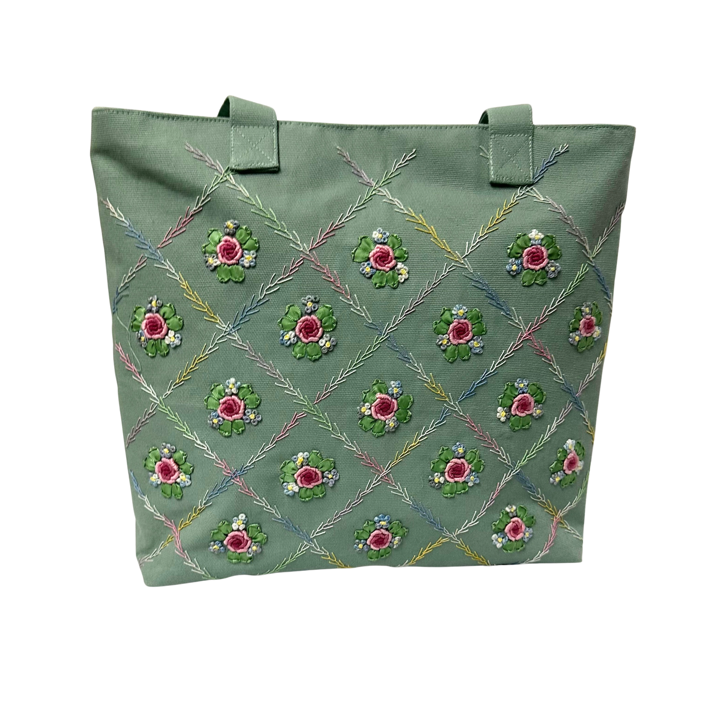 Tote Bag With Bullion Roses