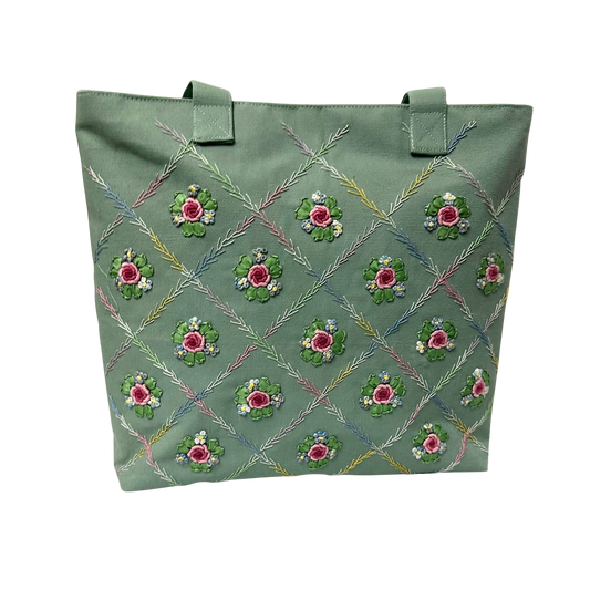 Tote Bag With Bullion Roses