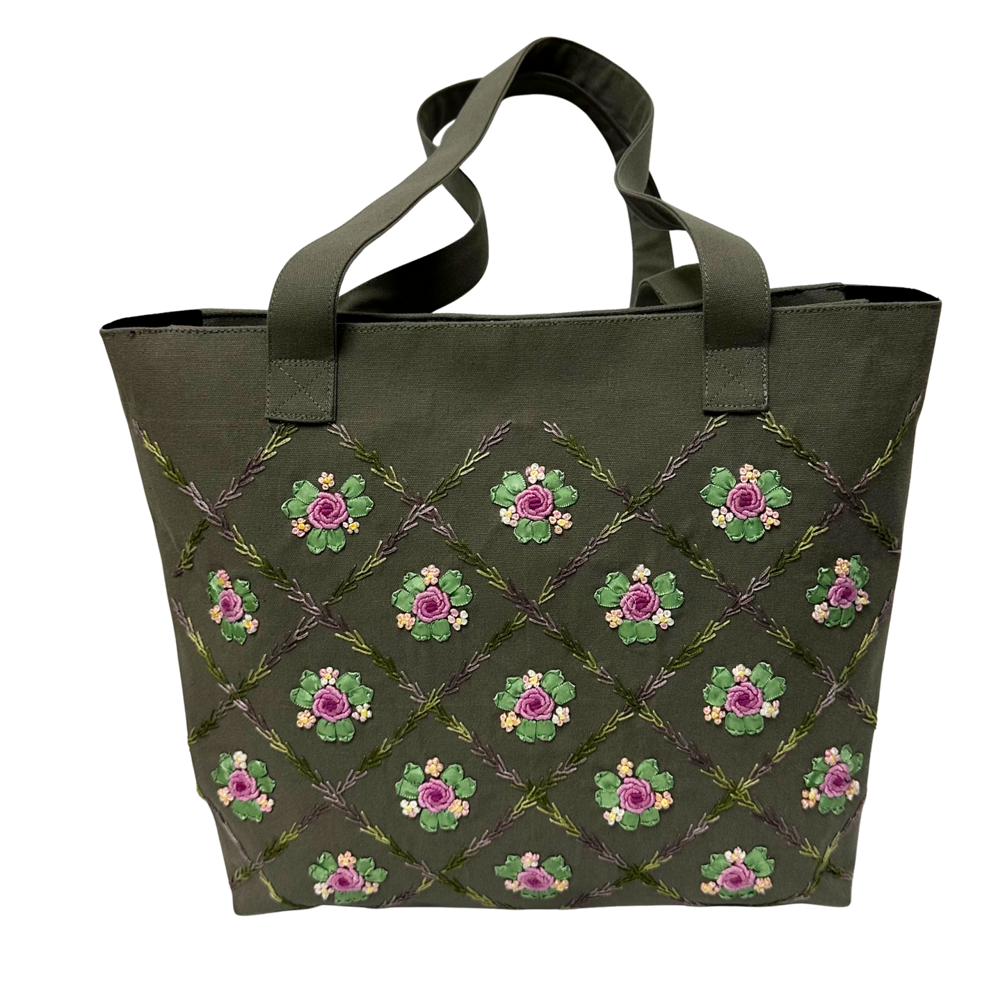 Tote Bag With Bullion Roses