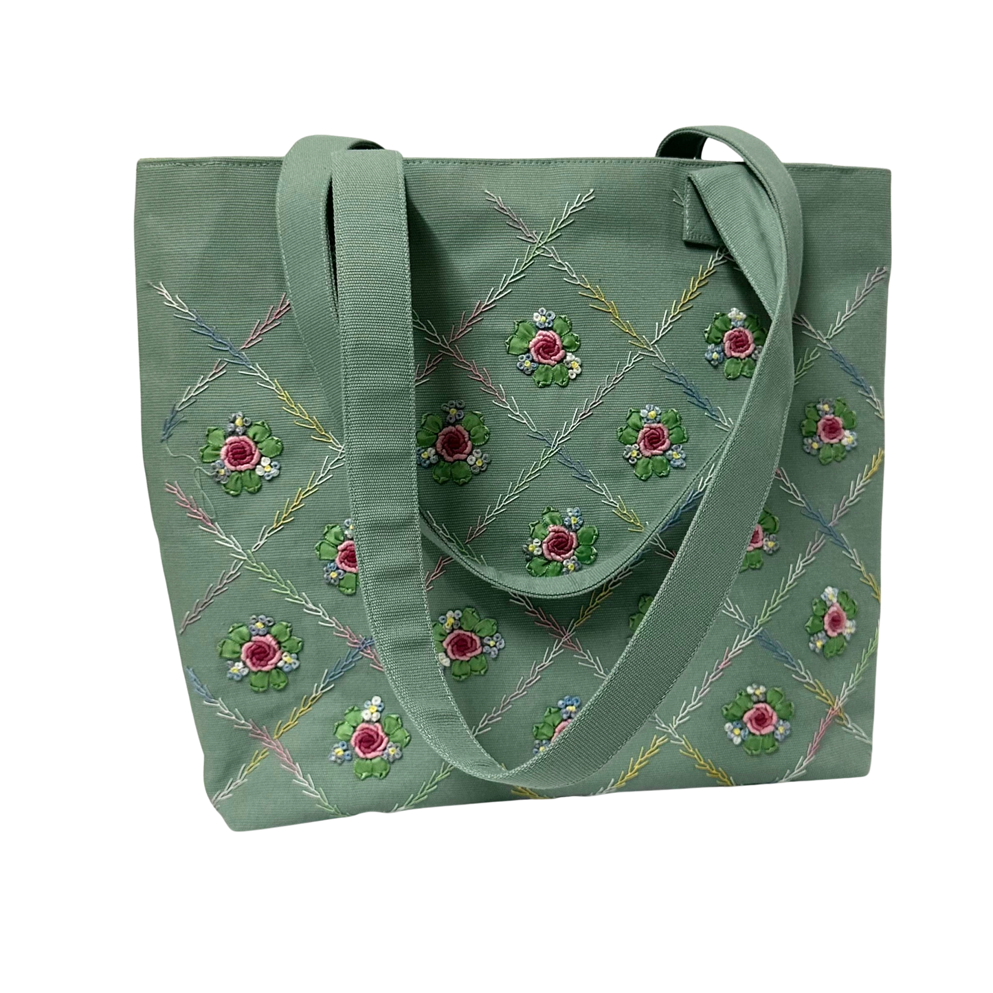 Tote Bag With Bullion Roses