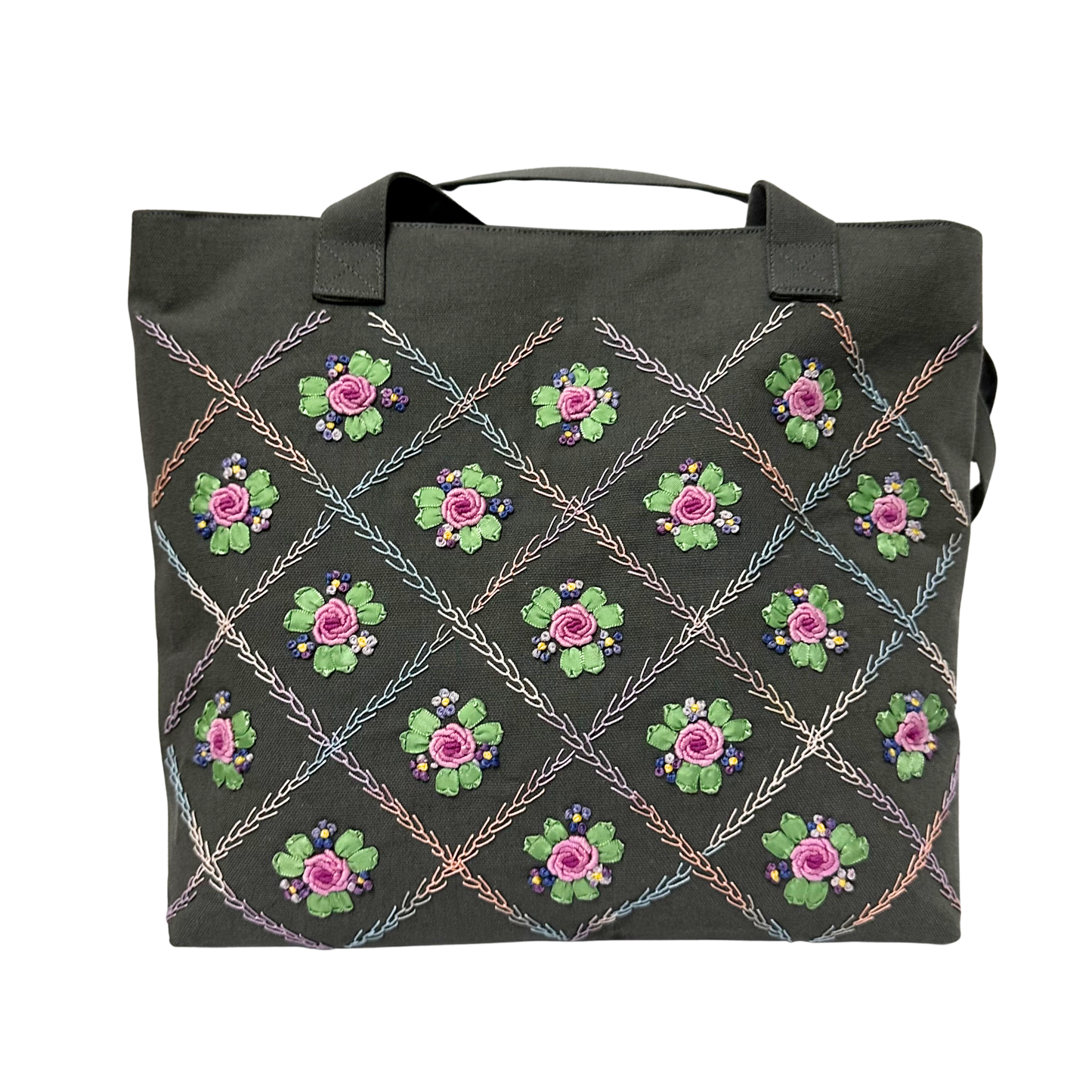 Tote Bag With Bullion Roses