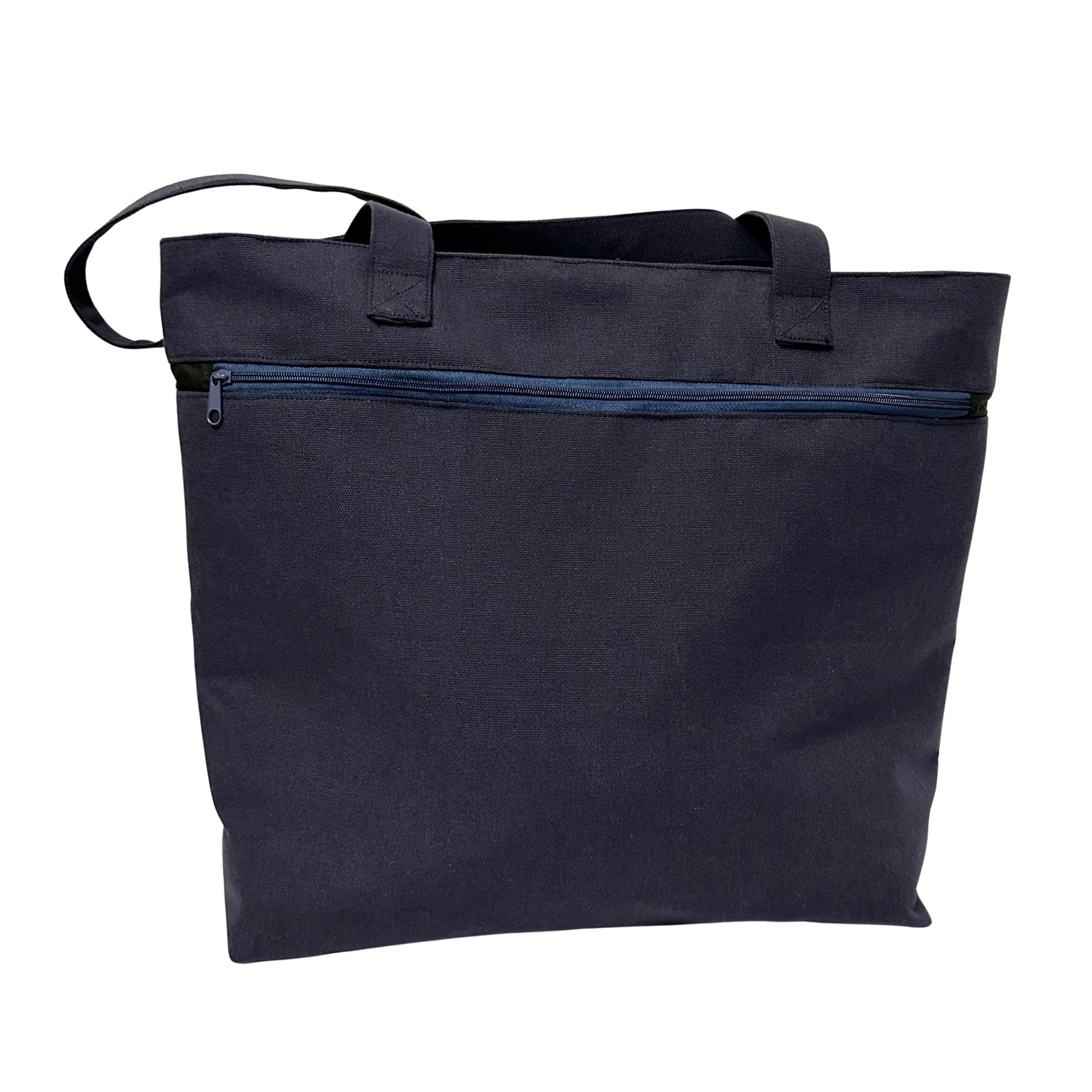Back of the tote bag with a zippered compartment(pocket)