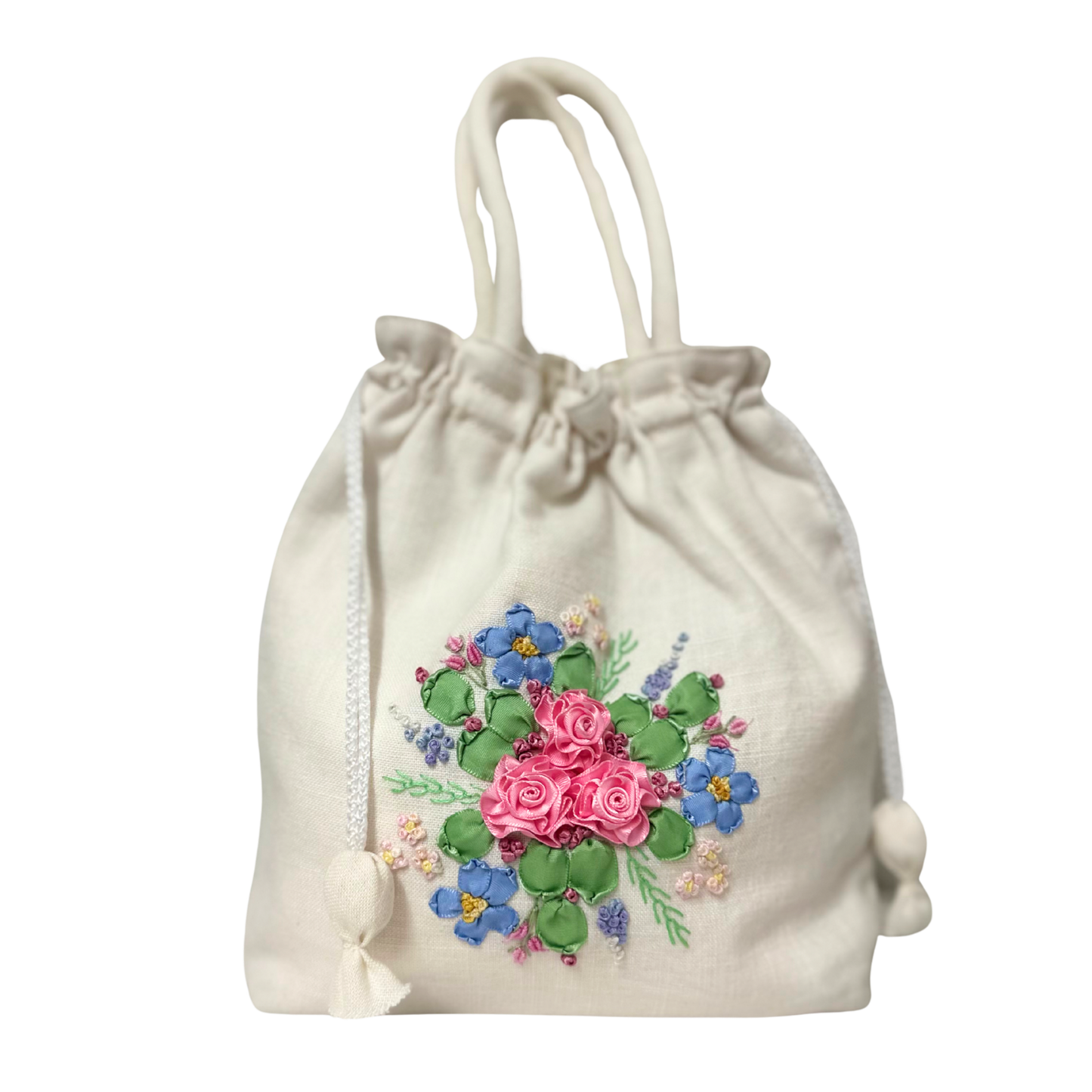 OFF WHITE DRAWSTRING POUCH BAG WITH STRAPS