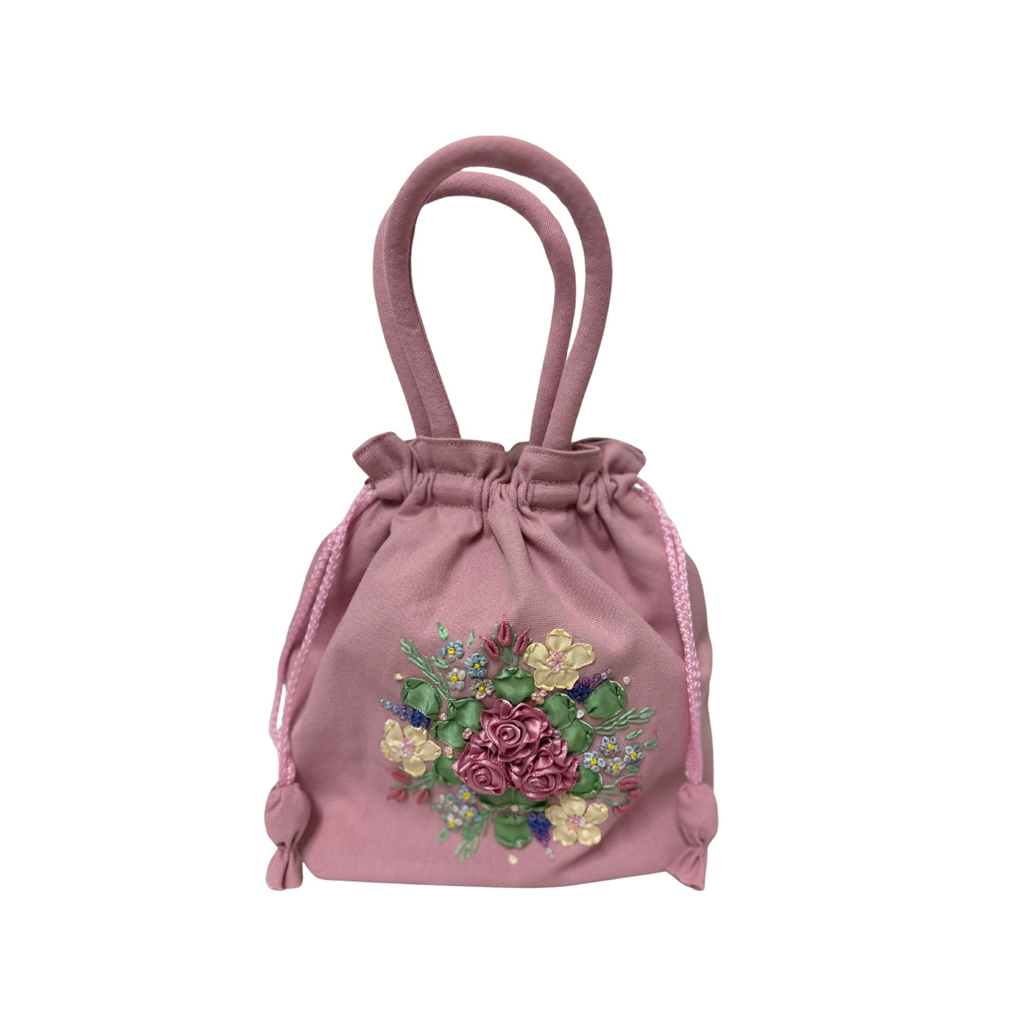 PINK DRAWSTRING POUCH BAG WITH STRAPS