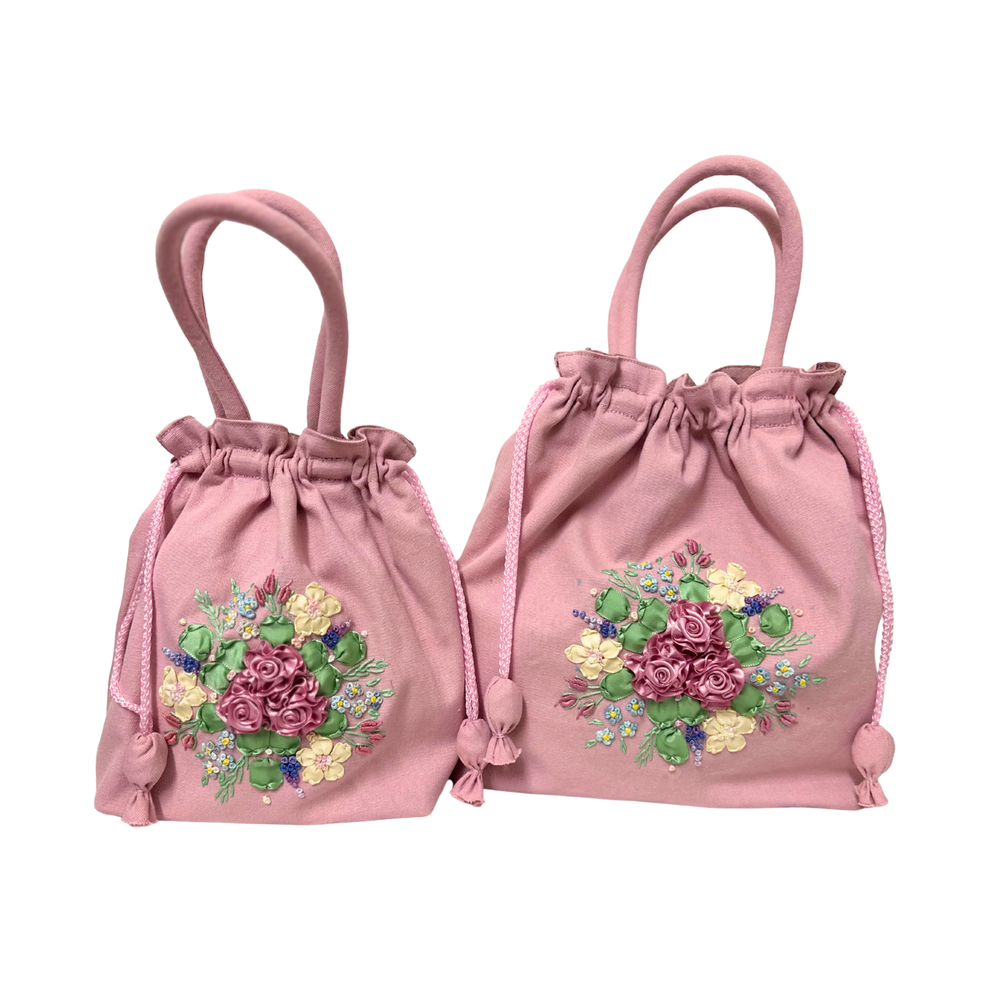 PINK DRAWSTRING POUCH BAG WITH STRAPS